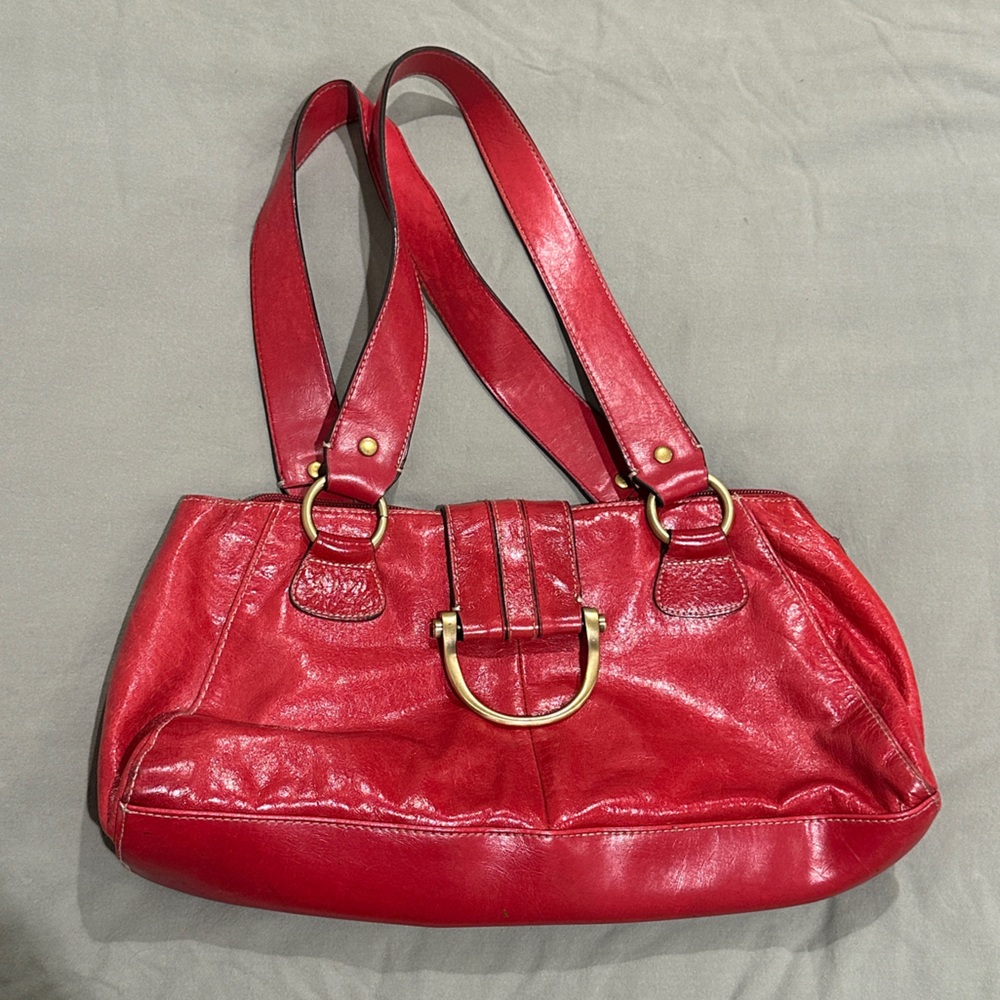 Elegant Red Leather Women's Bag